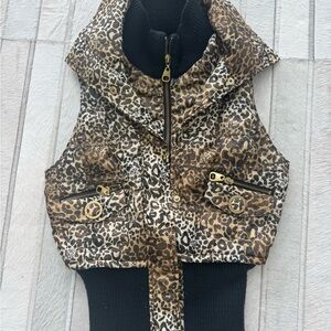 G by Guess Leopard Print Vest with Black Accents
